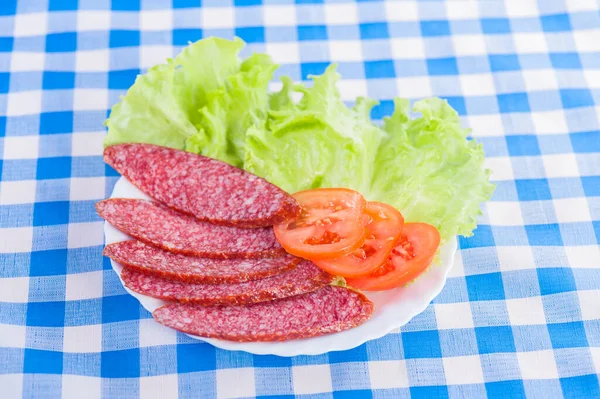 Salada Salsicha Fatias — Fotografia de Stock