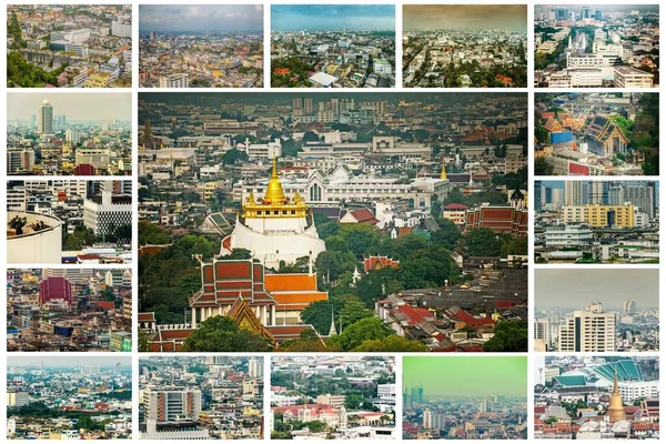 Fotoğraf Kolajı Tayland Başkenti Bangkok Güneydoğu Asya — Stok fotoğraf