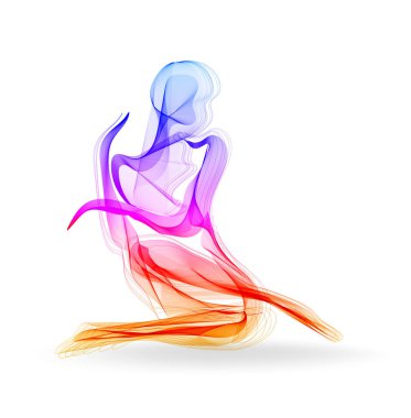 Kadın dansçı, balerin, zarif silueti, modern moda illüstrasyon