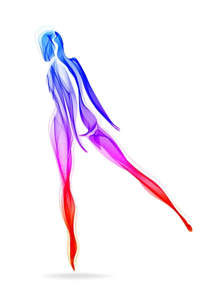 Kvinna Dansare Ballerina Elegant Siluett Modern Mode Illustration — Stock vektor