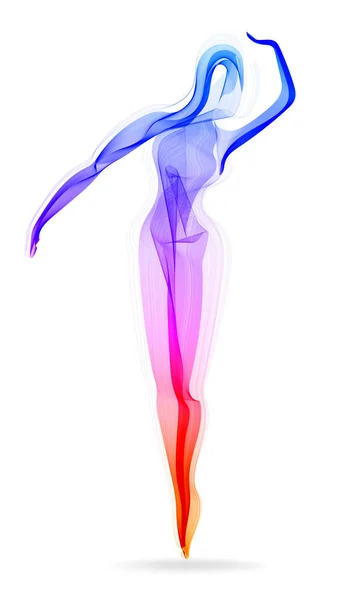 Vrouw Danser Ballerina Elegant Silhouet Moderne Mode Illustratie — Stockvector