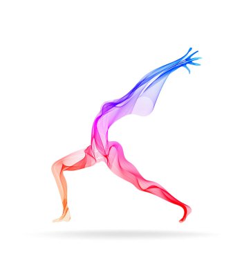 Soyut kadının siluet, yoga poz, asana