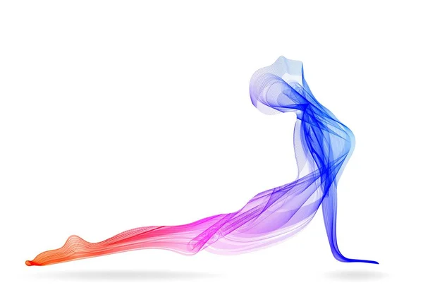 Silhouette abstraite de femme, pose de yoga, asana — Image vectorielle