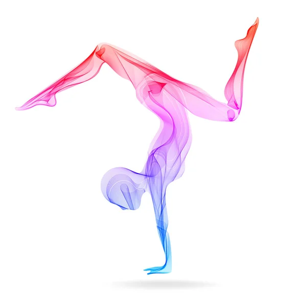 Abstract vrouw silhouet, yoga pose, asana — Stockvector