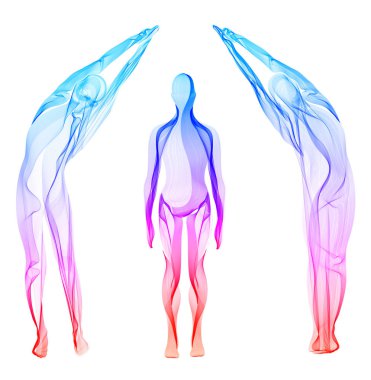 Soyut insan silueti, ayakta yoga poz, asana tadasana