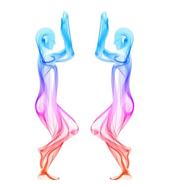 Soyut insan silueti, ayakta yoga poz, asana