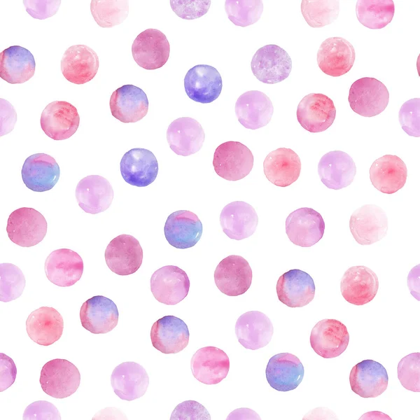 Polka Dot Pattern, Seamless Watercolor Background — стокове фото