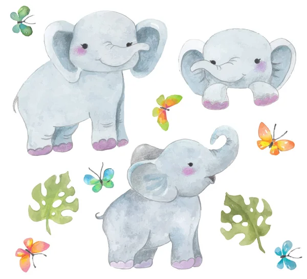 Watercolor Elephant, Safari animal, Watercolor cute animal,