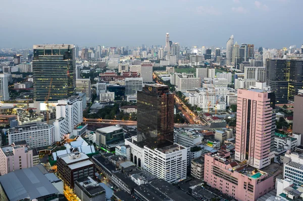 Bangkok Tailandia Enero 2017 Vista Superior Los Rascacielos Distrito Central — Foto de Stock