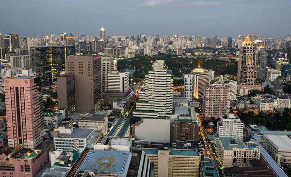 Bangkok Thailand Janeiro 2017 Vista Superior Arranha Céus Distrito Central — Fotografia de Stock