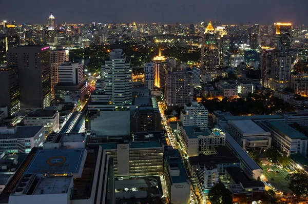 Top View Skyscrapers Central District Bangkok Night Thailand — Stock Photo, Image