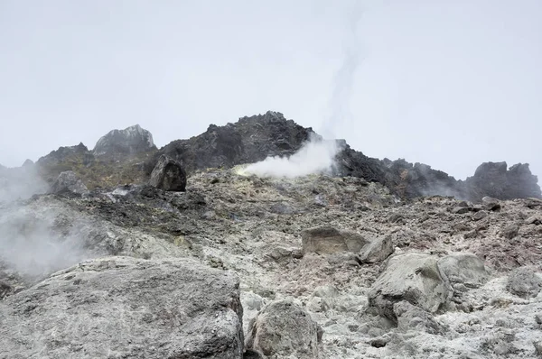 Krater Van Vulkaan Sibayak Het Eiland Sumatra Indonesië — Stockfoto