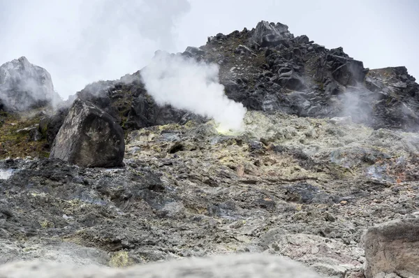 Cratere Del Vulcano Sibayak Sull Isola Sumatra Indonesia — Foto Stock