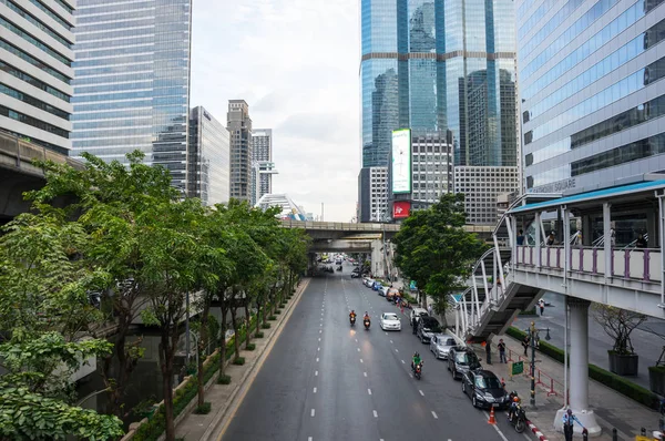 Bangkok Thailand Januari 2017 Moderna Byggnader Det Centrala Affärsdistriktet Silom — Stockfoto