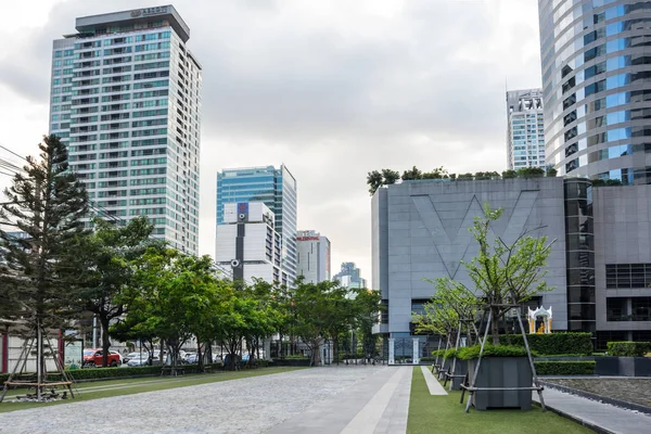 Bangkok Thajsko Ledna 2017 Pohled Moderních Staveb Centrální Obchodní Čtvrti — Stock fotografie