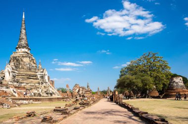 Ayutthaya, Tayland eski şehir kalıntıları görünümünü