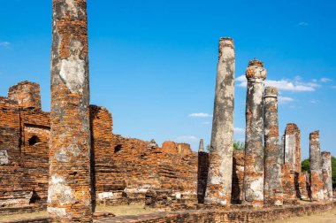 Ayutthaya, Tayland eski şehir kalıntıları görünümünü