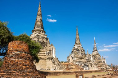 Ayutthaya, Tayland eski şehir kalıntıları görünümünü