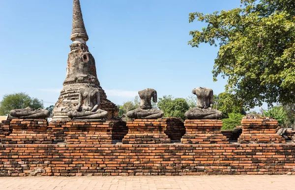 Widok Ruin Starego Miasta Ayutthaya Tajlandia — Zdjęcie stockowe