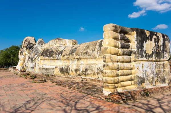 Statua Gigante Buddha Sdraiato Nella Città Ayutthaya Thailandia — Foto Stock