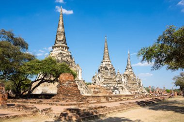 Ayutthaya, Tayland eski şehir kalıntıları görünümünü