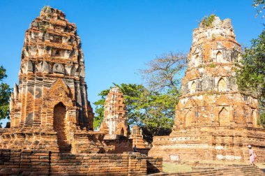 Ayutthaya, Tayland eski şehir kalıntıları görünümünü