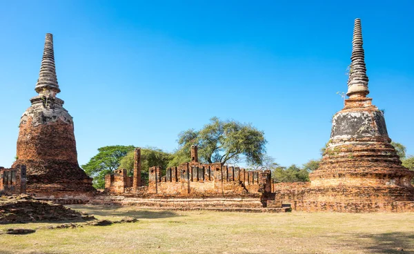 Utsikt Över Ruinerna Den Gamla Staden Ayutthaya Thailand — Stockfoto