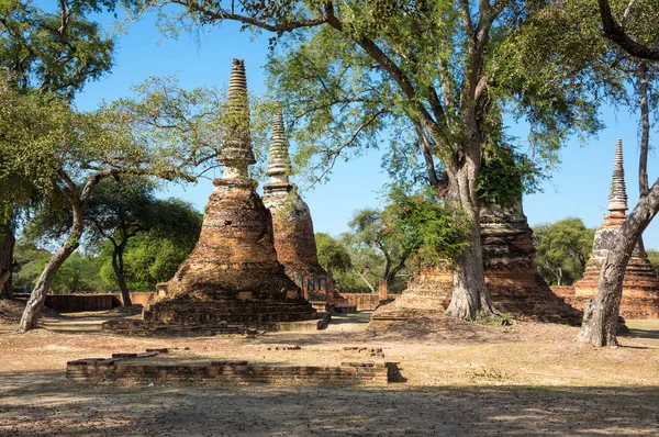 Widok Ruin Starego Miasta Ayutthaya Tajlandia — Zdjęcie stockowe