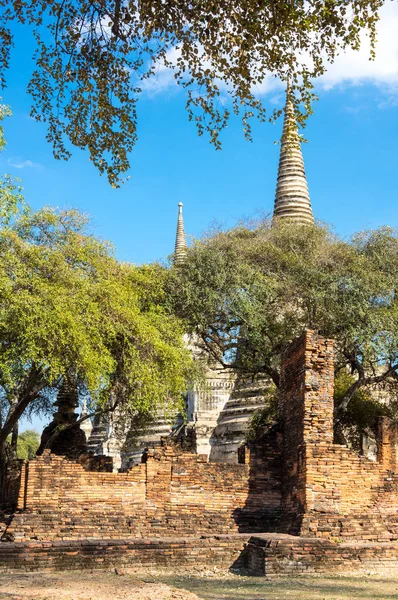 Widok Ruin Starego Miasta Ayutthaya Tajlandia — Zdjęcie stockowe