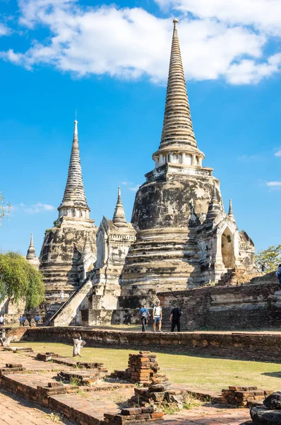 Ayutthaya, Tayland eski şehir kalıntıları görünümünü