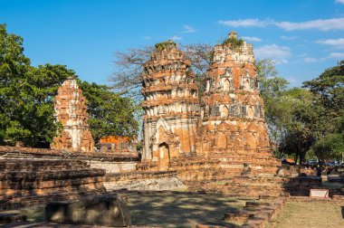 Ayutthaya, Tayland eski şehir kalıntıları görünümünü