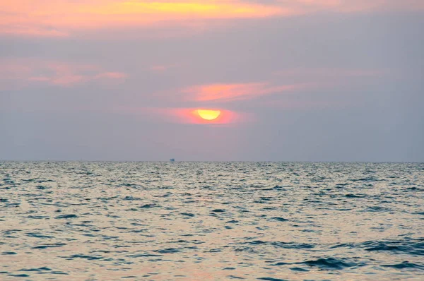 Vue Coucher Soleil Sur Golfe Thaïlande Dans Station Pattaya — Photo