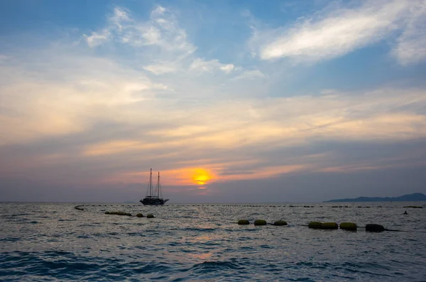 Vista Del Atardecer Sobre Golfo Tailandia Pattaya Resort — Foto de Stock