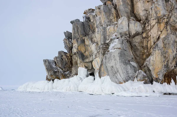 Kap Burkhan Schamanenfelsen Auf Der Insel Olchon Baikalsee Sibirien Russland — Stockfoto