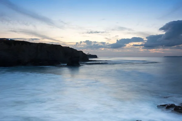 Die Küste Des Atlantischen Meeres Peniche Bei Untergang Portugal — Stockfoto