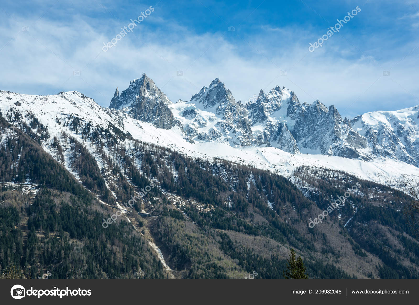 Vue Panoramique Des Alpes Système Haute Grande Chaîne