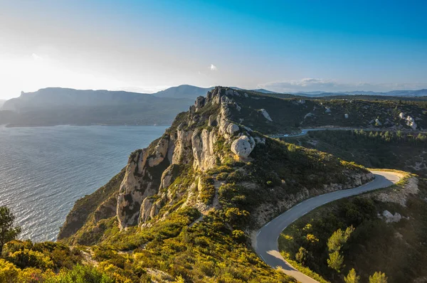 Parc National Des Calanques Dans Sud France Coucher Soleil — Photo