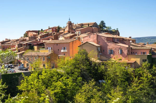 Panoramic View Medieval Village Roussillon Ochre Village Included List Most — Stock Photo, Image
