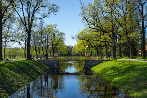 Bron Över Kanalen Alexander Park Tsarskoe Selo Pushkin Sankt Petersburg — Stockfoto