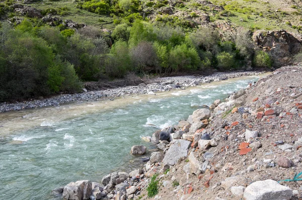 Vista Rio Baksan Nas Montanhas Cáucaso Kabardino Balkaria Rússia — Fotografia de Stock