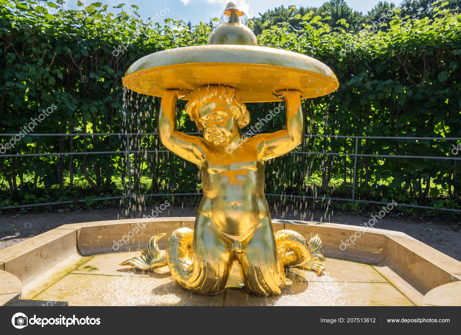 Fountain Triton Bell Garden Lower Park Peterhof Saint Petersburg