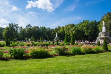 Saint-Petersburg, Rusya-11 Temmuz 2016: Roma çeşmeleri Peterhof, Saint Petersburg alt Bahçe parkında