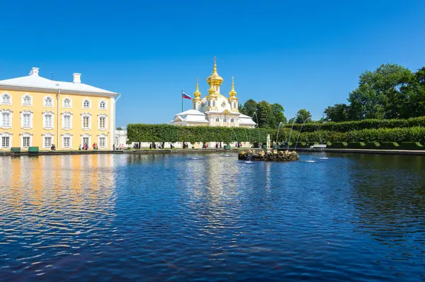 Grand Peterhof Palasset Fontenen Peterhofs Øvre Hage Petersburg Russland – stockfoto