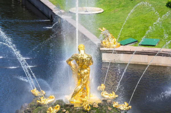 Samson Fountain Grand Cascade Peterhof Saint Petersburg Russia — Stock Photo, Image