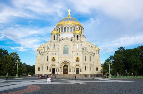 Saint Petersburg Rusko Července 2016 Zobrazení Námořní Katedrála Kronshtadt Saint — Stock fotografie