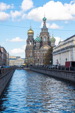 Saint - Petersburg, Rusya Federasyonu - 03 Ekim 2016: Savior dökülen kan Kilisesi, Saint Petersburg, Rusya'nın önemli turistik biridir
