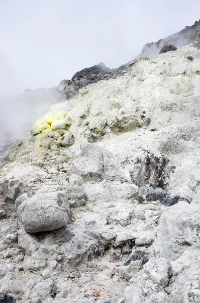 Cráter Del Volcán Sibayak Isla Sumatra Indonesia — Foto de Stock