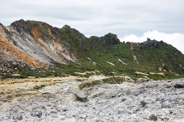 Krater Wulkanu Sibayak Wyspie Sumatra Indonezja — Zdjęcie stockowe