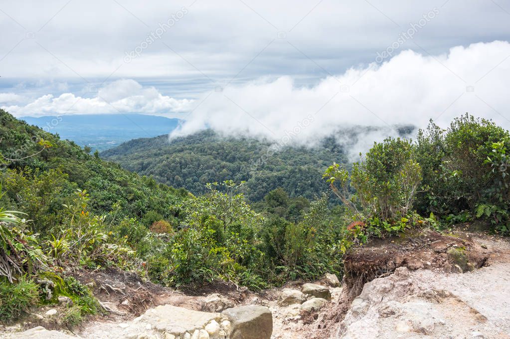 The slope of mount Sibayak on island Sumatra, Indonesia