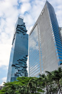 Bangkok, Tayland - 26 Ocak 2017: Görünüm (Tayland yüksek binası) Mahanakhon, Bangkok, Tayland Silom/Sathorn merkezi iş bölgesine bir karma kullanımlı gökdelen
